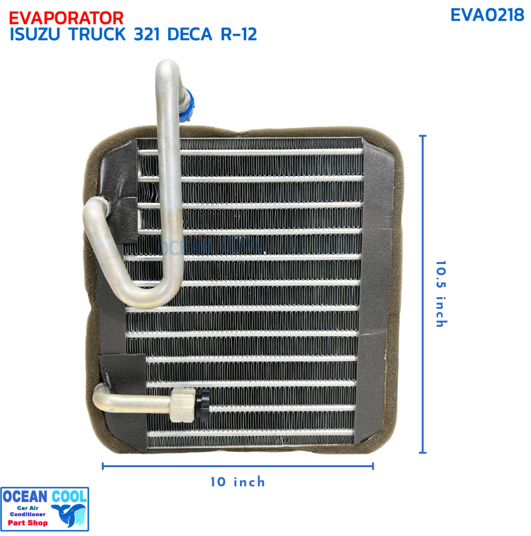 คอยล์เย็น อีซูซุ ทรัค 321 เดก้า วาล์ว 1 หาง R-12 EVA0218 EVAPORATOR ISUZU TRUCK 321 DECA R12 ตู้แอร์ รถบรรทุก คอยเย็น รถดั๊ม แผงคอยเย็น