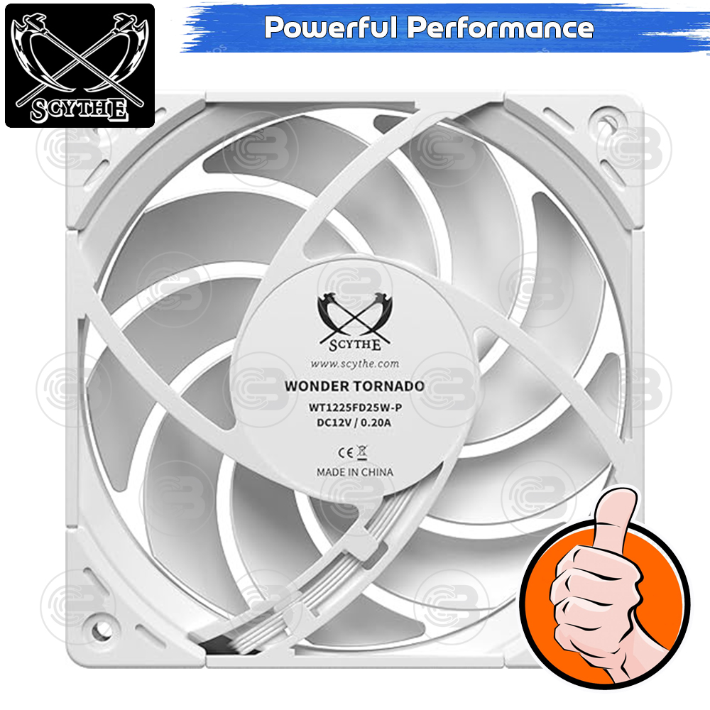 [CoolBlasterThai] SCYTHE Wonder Tornado 120 White 3-Pack Fan Case (size 120 mm.)