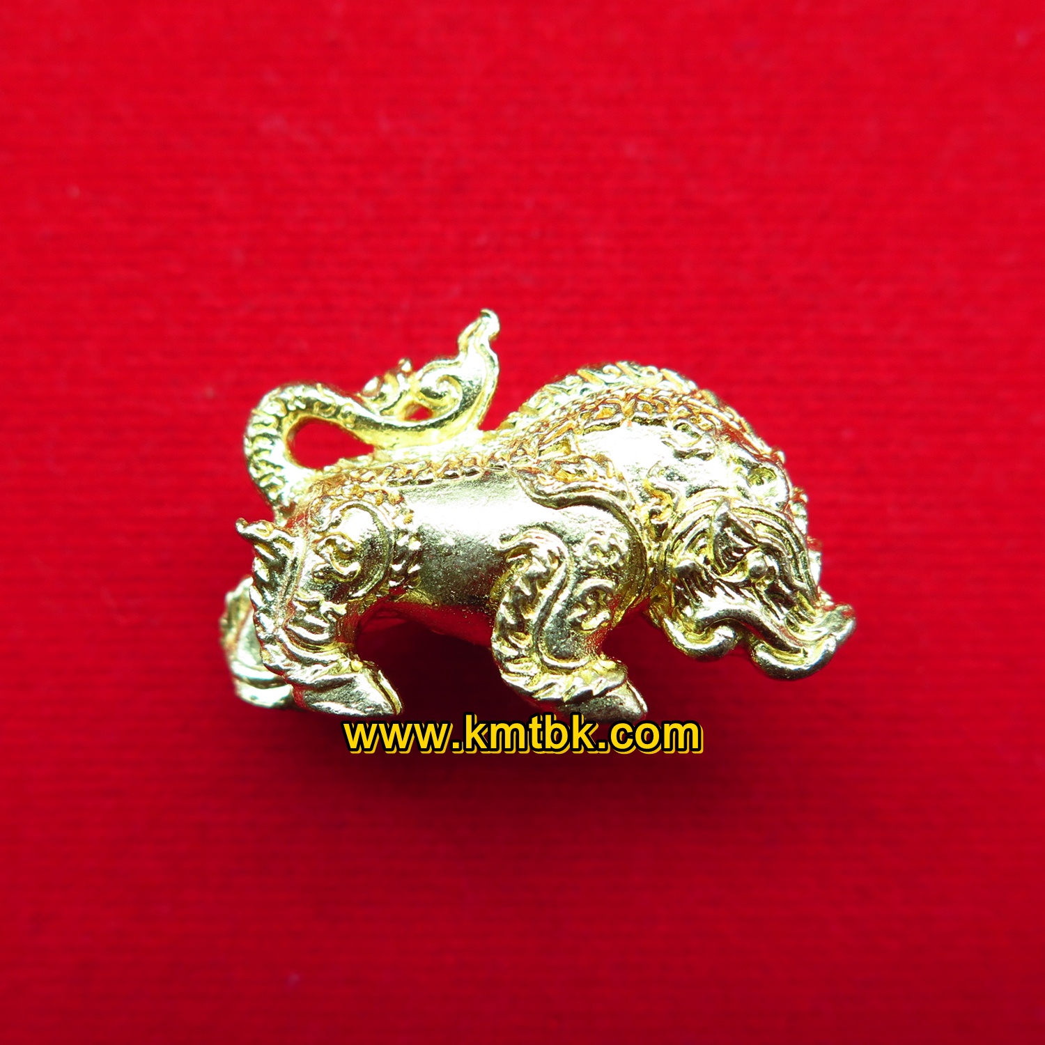 พญาหมูทองแดง วัดบางพระ (หลวงพ่อเปิ่น) จ.นครปฐม เนื้อทองทิพย์ ขนาดพกพา ปี2560