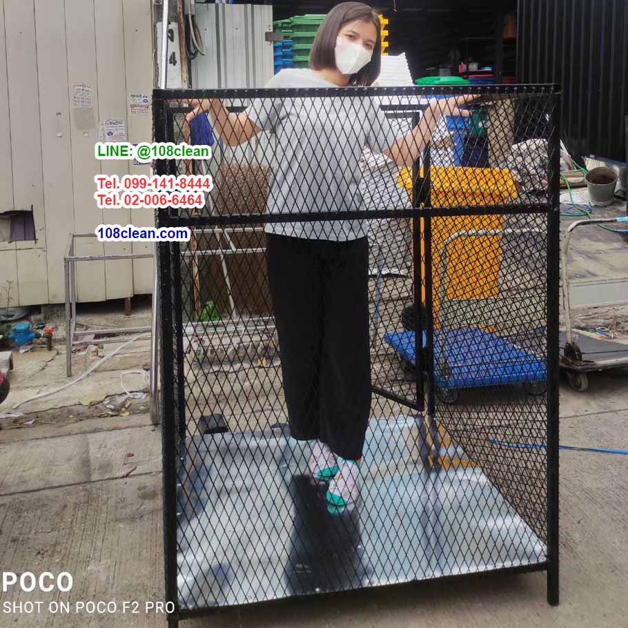 ตะแกรงทิ้งขยะขนาดใหญ่แบบมีประตู