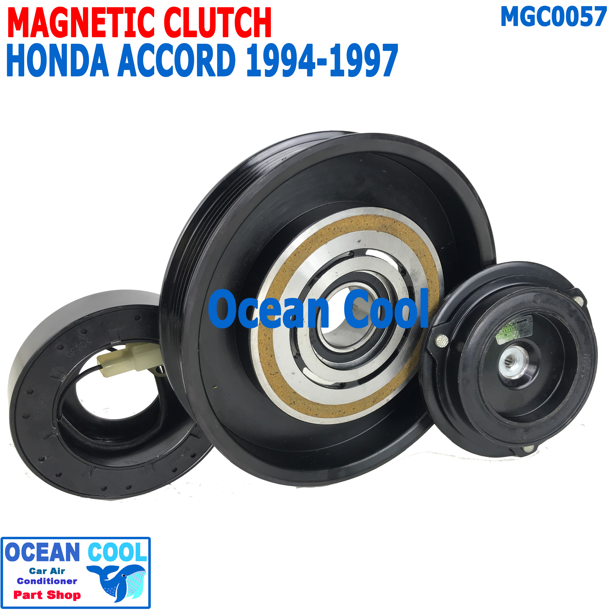 คลัชคอมแอร์ ฮอนด้า แอคคอร์ด 1994 - 1997 MGC0057 6PK Compressor Clutch Honda ACCORD ชุดหน้าคลัชคอมแอร์ อะไหล่ แอร์ รถยนต์ 1995 1996