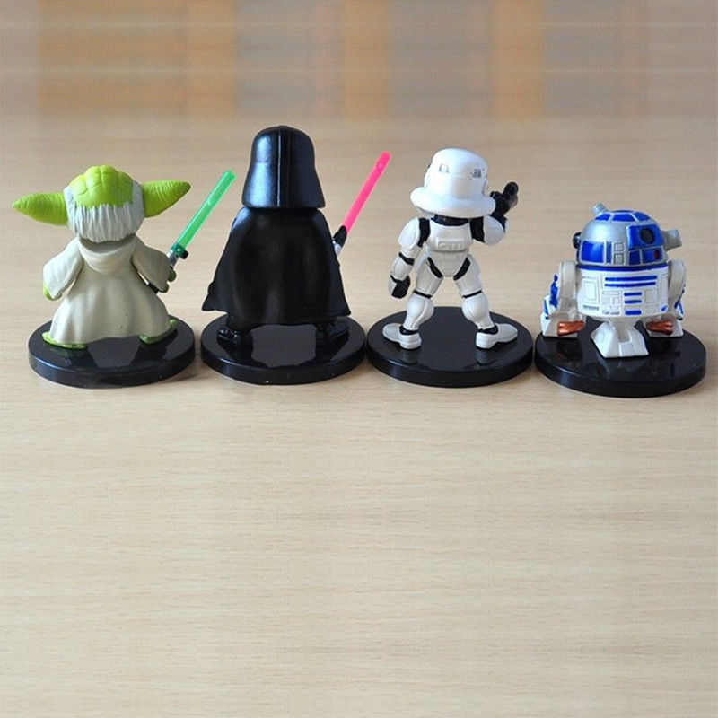 Figure 4 ตัว Darth Vader, R2-D2, Marter Yoda, Storm trooper ขนาด 3 นิ้ว - Star Wars