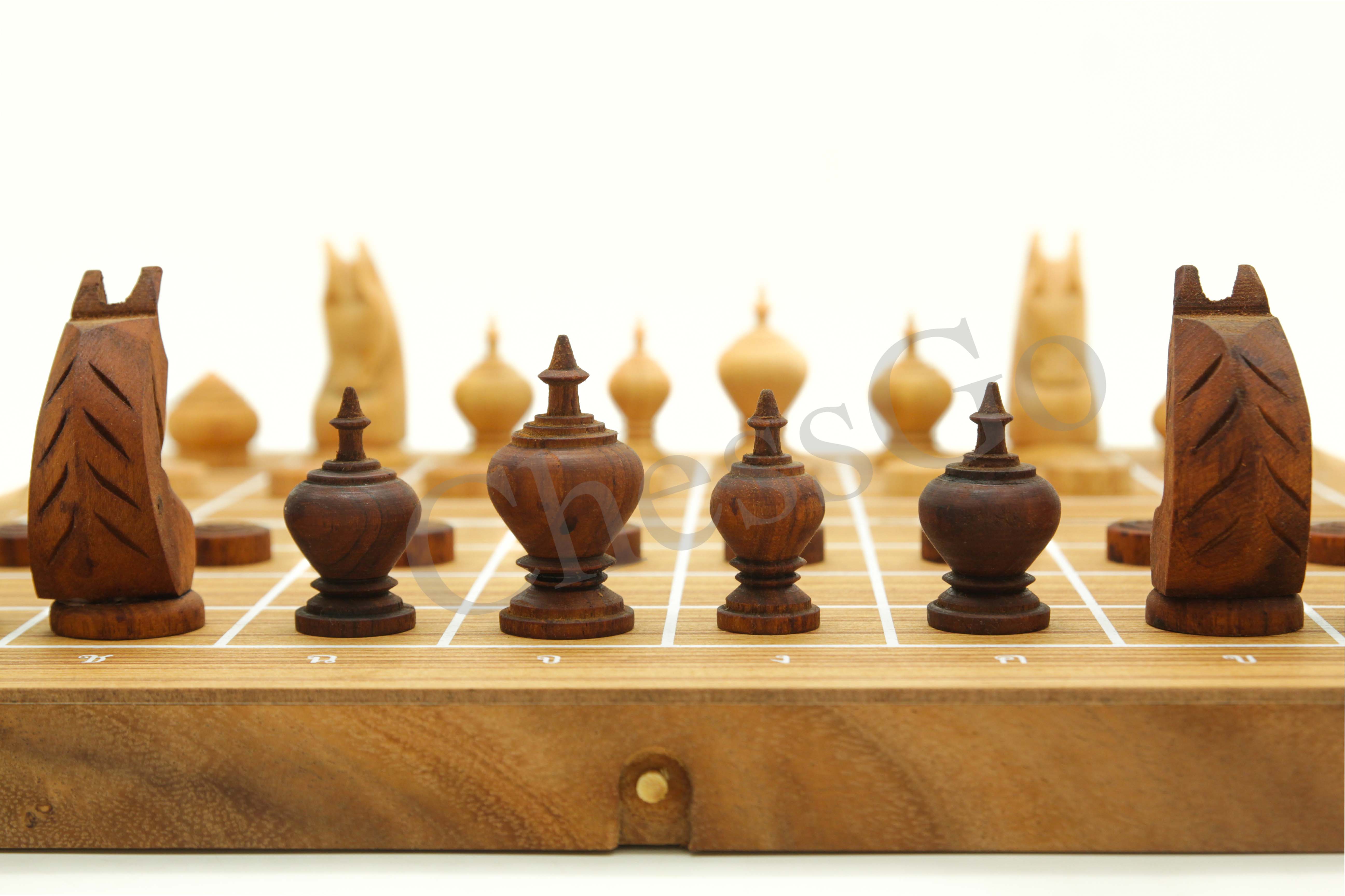 ชุดหมากรุกไทย(กระดานไม้พับ+ตัวไม้รุ่นปกติ+กล่องไม้)