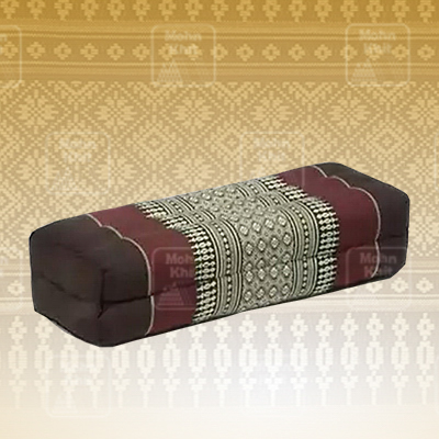 หมอนหนุนขนาดยาวกลาง 17x52x12 Cm,Thai Cotton Long Bolster Pillow Cushion Headrest Meditation.