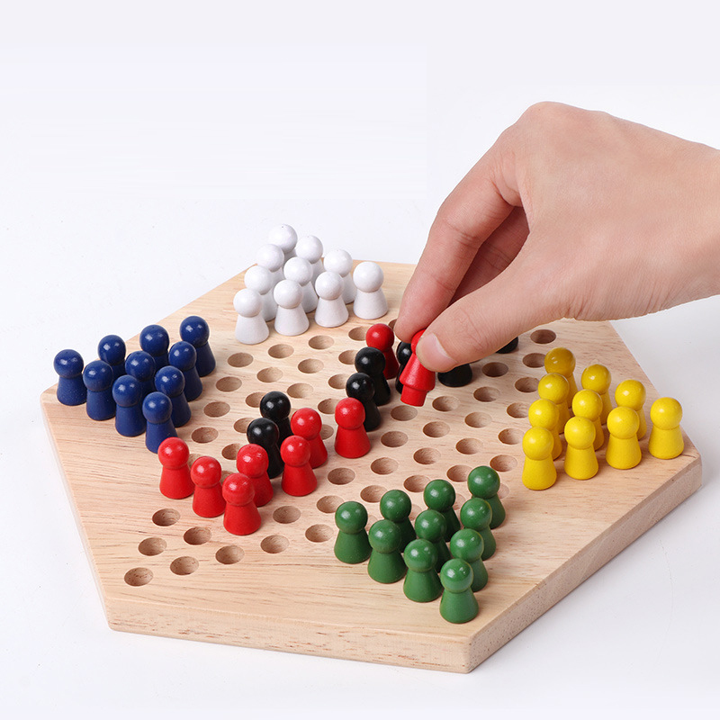 หมากฮอสจีนไม้ Chinese Checkers (ไม้ยางพารา)