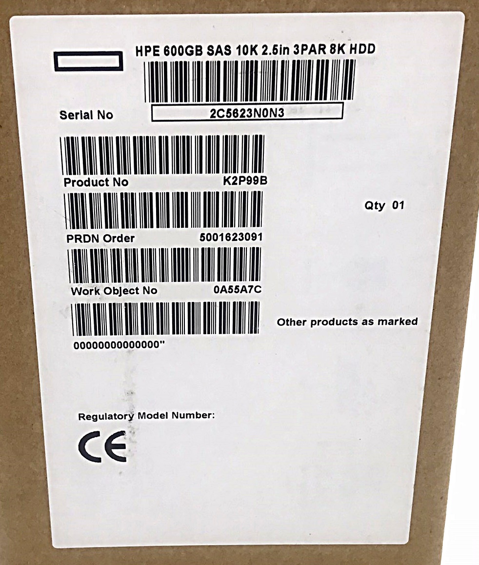 NEW HP K2P99B / 840458-001 [TorCompTH Thailand - ขาย จำหน่าย ราคา] HP 600GB 10K 12G SAS 2.5in HDD for HP 3PAR 8000