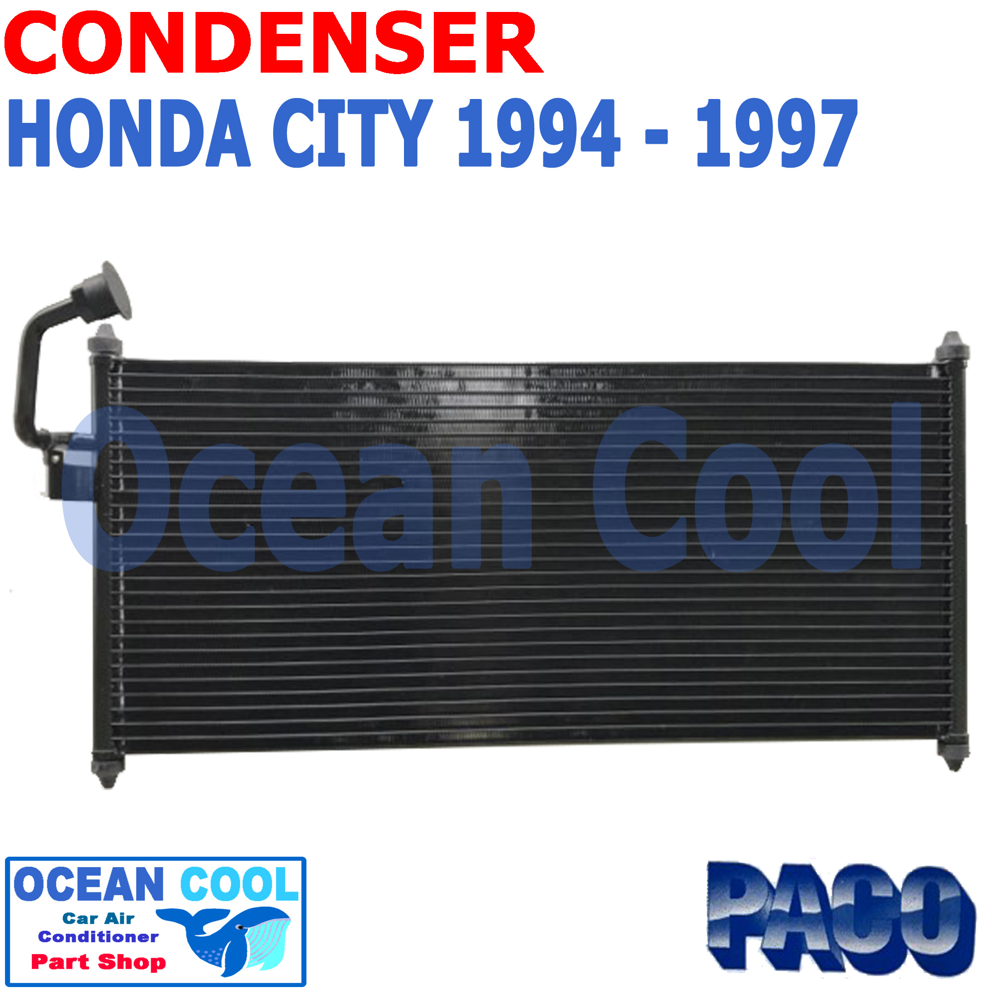 แผงแอร์ ซิตี้ 1994 - 1997 CD0077 CONDENSER HONDA CITY PL3923 คอนเดนเซอร์ รังผึ้งแอร์ แผงรังผึ้ง แผงคอยล์ร้อน ฮอนด้า ซิตี พ.ศ. 2537 ถึง 2540 Ocean cool อะไหล่ แอร์ รถยนต์