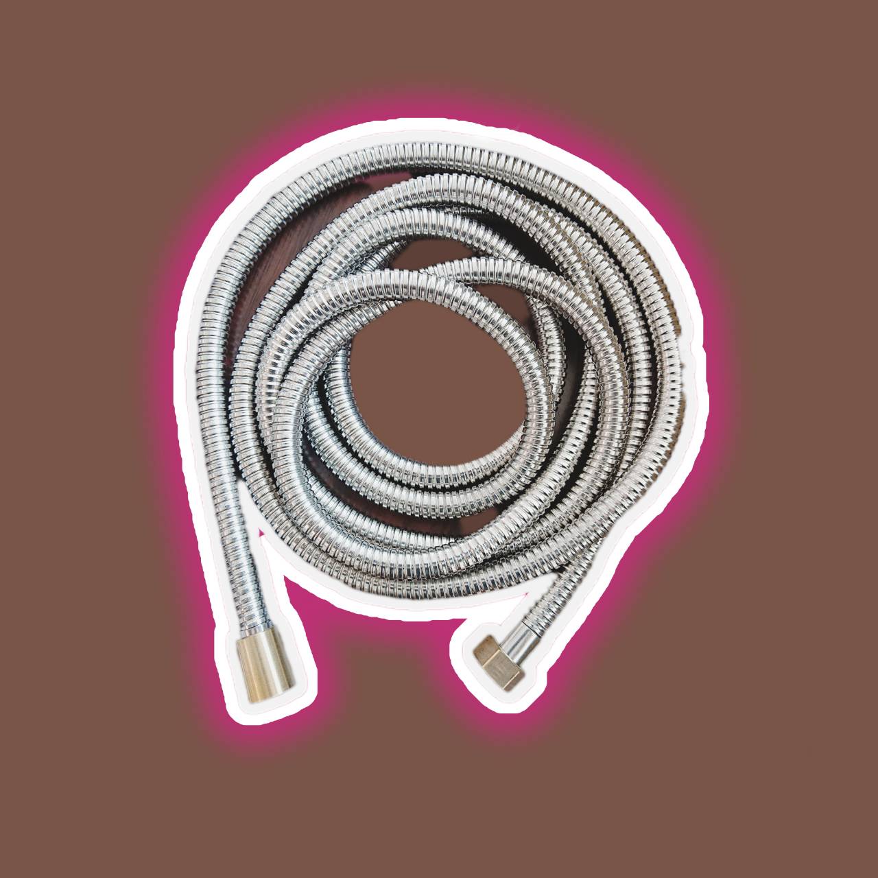 สายน้ำดี สแตนเลสหัวทองเหลืองยาว 2.00 ม. สำหรับฝักบัว ฝักชำระ เกลียวใน 4 หุน#10119 เกลียวประปาบ้านเราคะลูกค้า