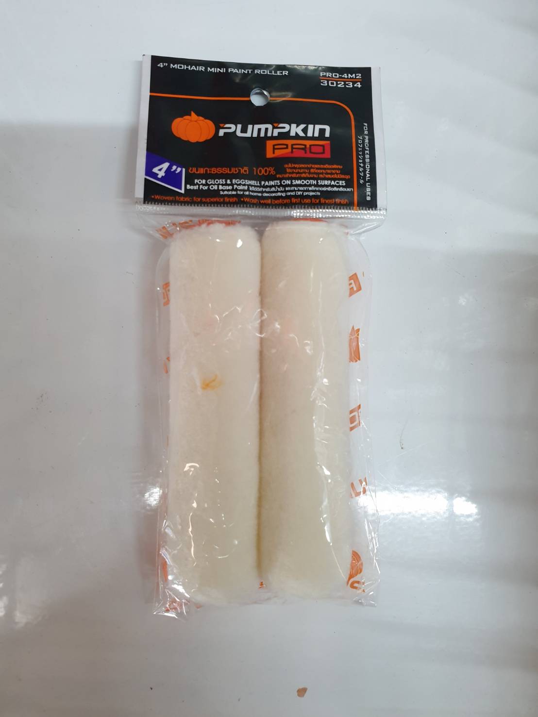 15821 อะไหล่ลูกกลิ้งทาสีขนแกะ 4" PUMPKIN-PRO 30234 (แพ็ค2อัน) สำหรับสีน้ำมัน