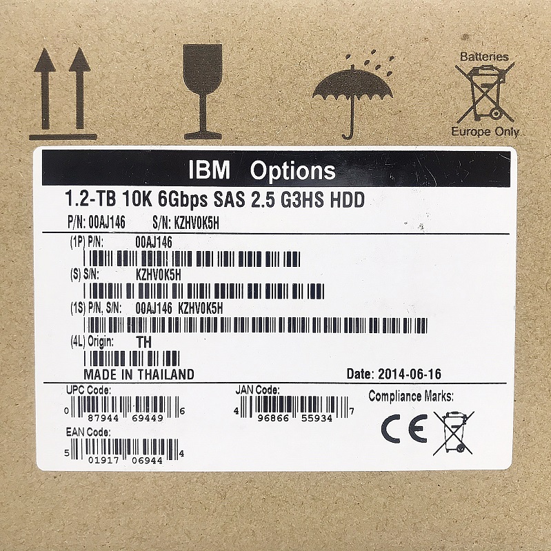 IBM 00AJ146 00AJ147 00AJ150 [TorCompTH Thailand - ขาย จำหน่าย ราคา] IBM 1.2TB 10K 6Gb SAS 2.5in G3HS HDD for x3550 M5, x3650 M5