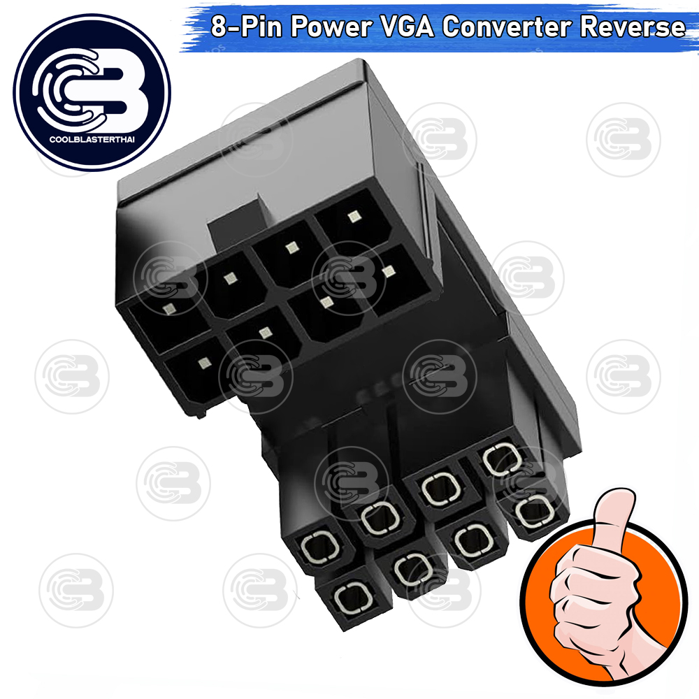 [CoolBlasterThai] Cable Management GPU 8 Pin U-TURN 180 Degree Connector (REVERSE) BLACK