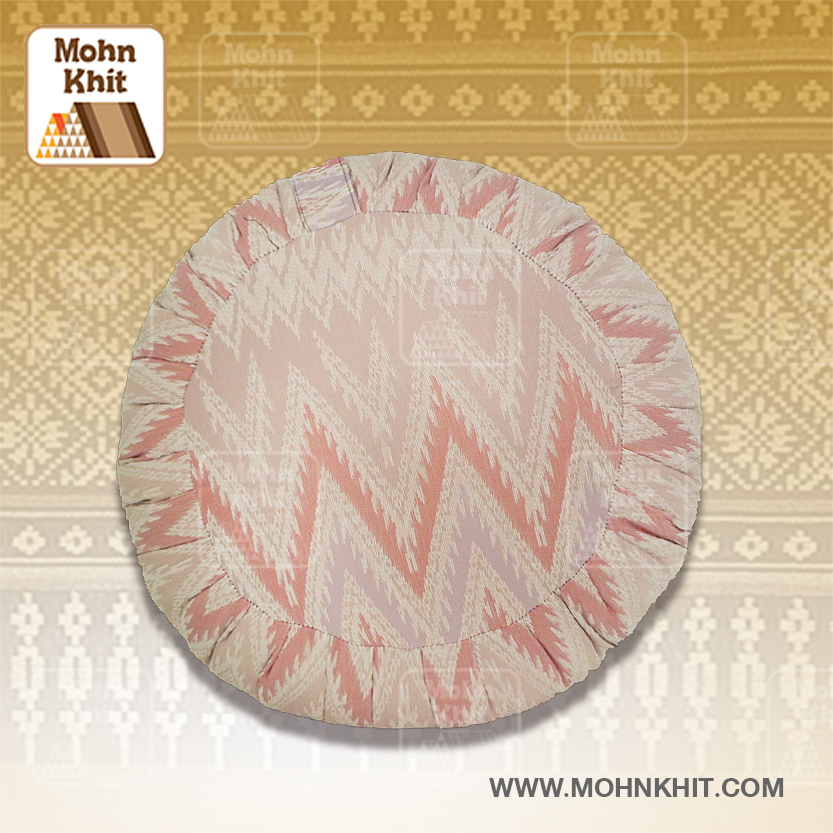 เบาะนั่งกลมผ้าทอ เบาะโยคะ เบาะสมาธิ 40x40x20 Cm //Small wave maditation mattresses Cushions Khit Pillow Kapok100%