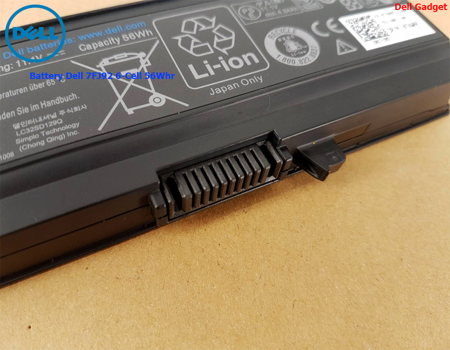 Battery Dell Vostro 3700, 6-Cell, 56Wh, แบตเตอรี่ Dell 7FJ92 ของแท้รับประกันศูนย์ Dell Thailand On-site Service