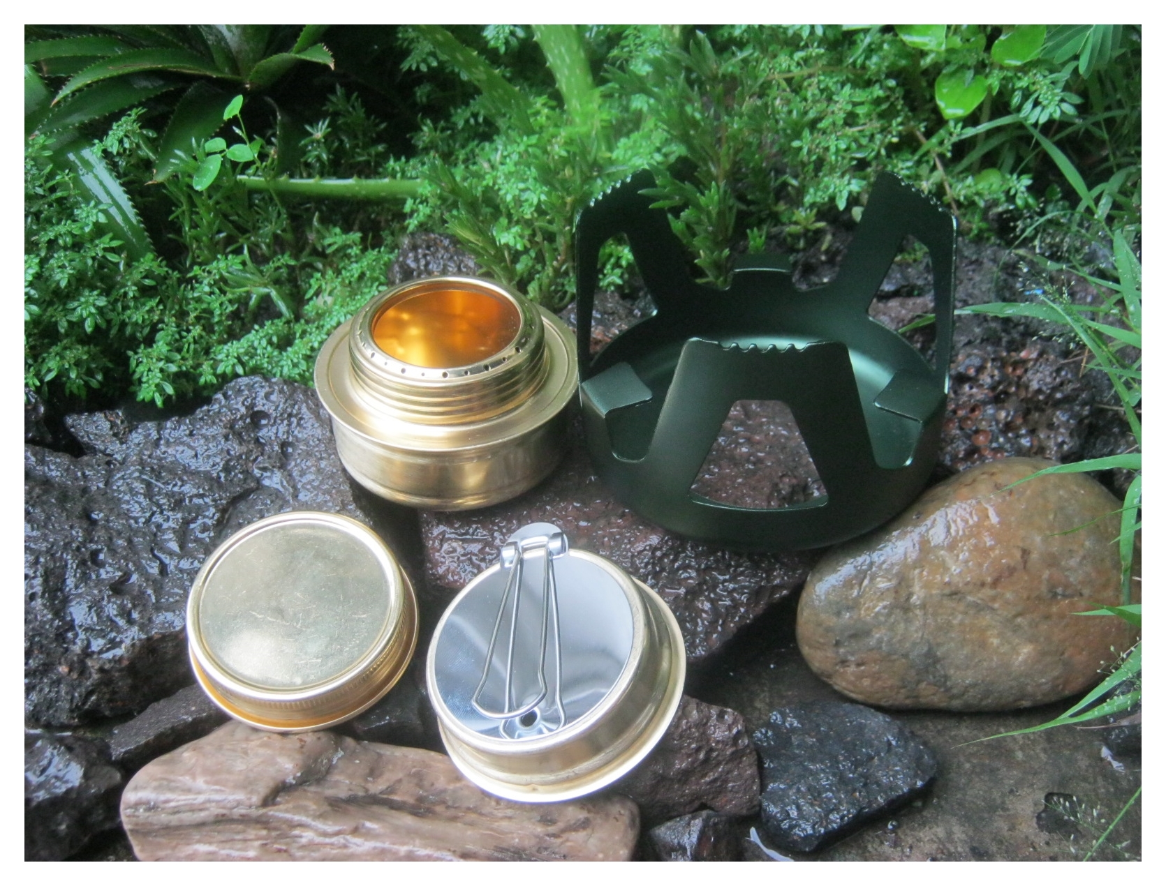 ชุดเตา แอลกอฮอล์ พร้อมขาตั้งครอบกันลม