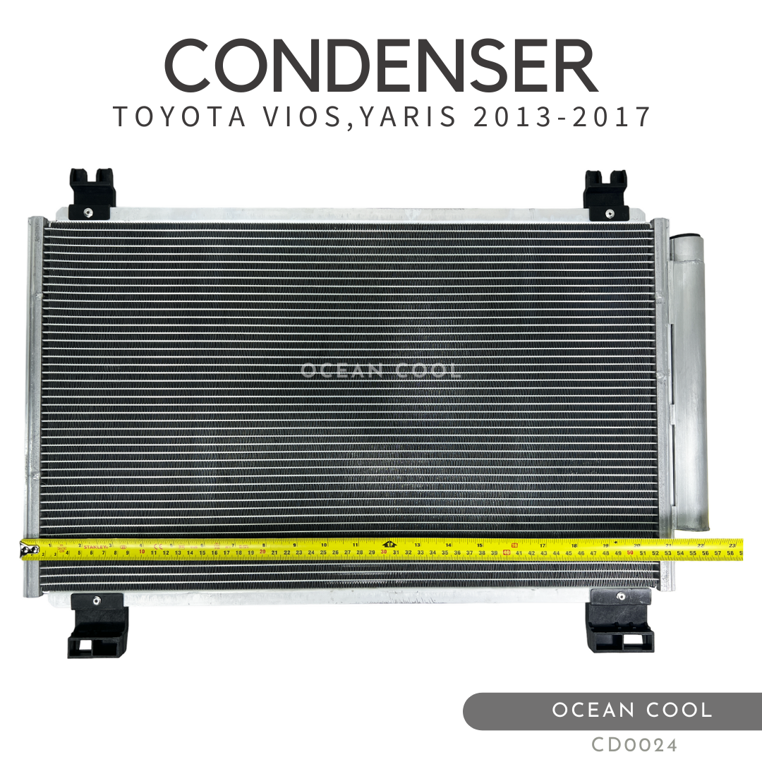 แผงแอร์ โตโยต้า วีออส , ยาริส ปี 2013 - 2017 CD0024 CONDENSER Toyota Yaris Vios 2013 - 2017 รังผึ้งแอร์ แผงรังผึ้ง แผงคอยล์ร้อน คอนเดนเซอร์