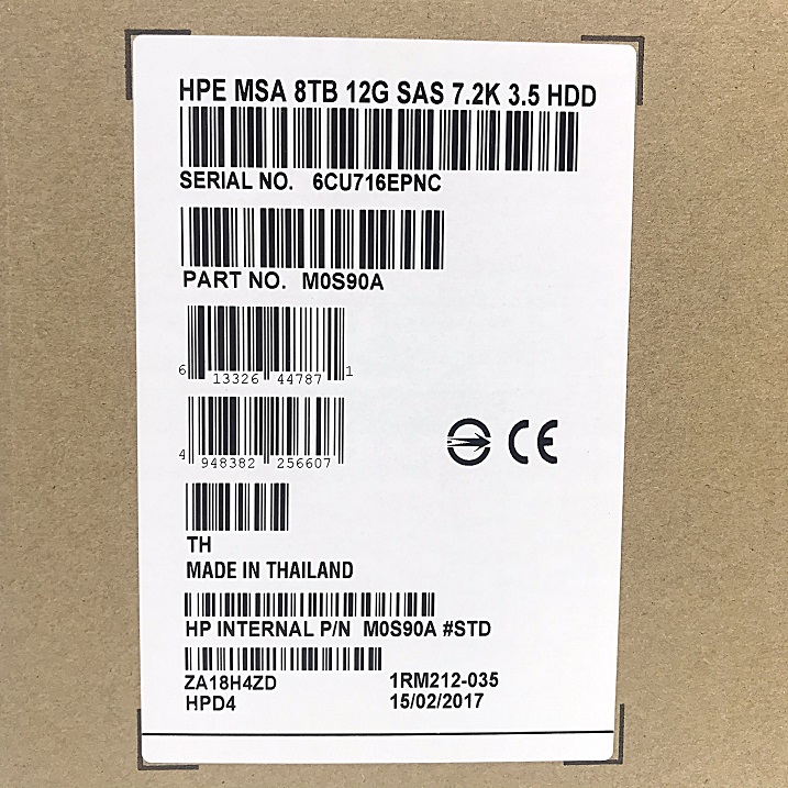 NEW, HP M0S90A / 813866-001 [TorCompTH Thailand - ขาย จำหน่าย ราคา] HP MSA2 8TB 7.2K 12G 3.5IN DP 512e SAS HDD for HP MSA 1040