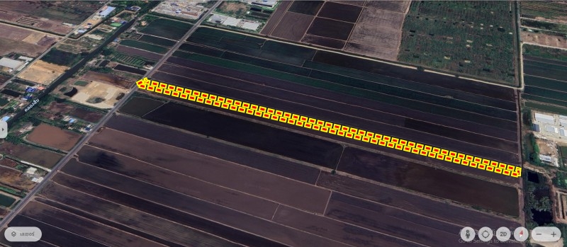 ขายที่ดินติดถนนคอนกรีต ย่าน คลองสิบ บึงทองหลาง ลำลูกกา ปทุมธานี : ใกล้วัดนาป่่าพง : 24-3-41 ไร่