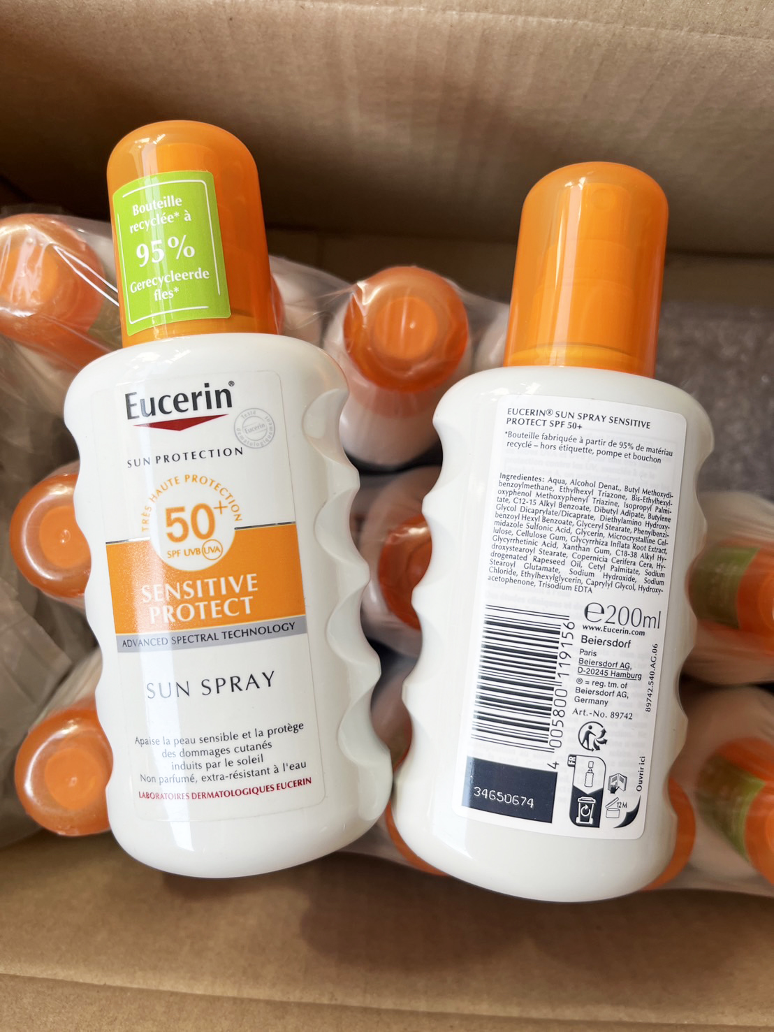 สเปรย์กันแดดทาตัวสำหรับผิวแพ้ง่าย Eucerin Sensitive Protect sun <Body> Spray SPF50+ 200ml. (1ขวด)