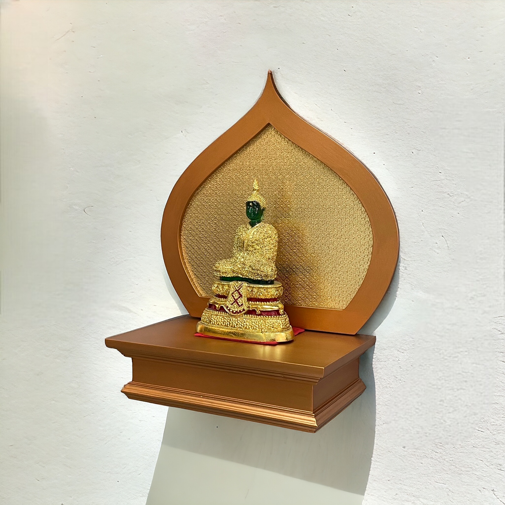 หิ้งบัลลังก์ พร้อมฉากโพธิ์ สีพิงค์โกลด์