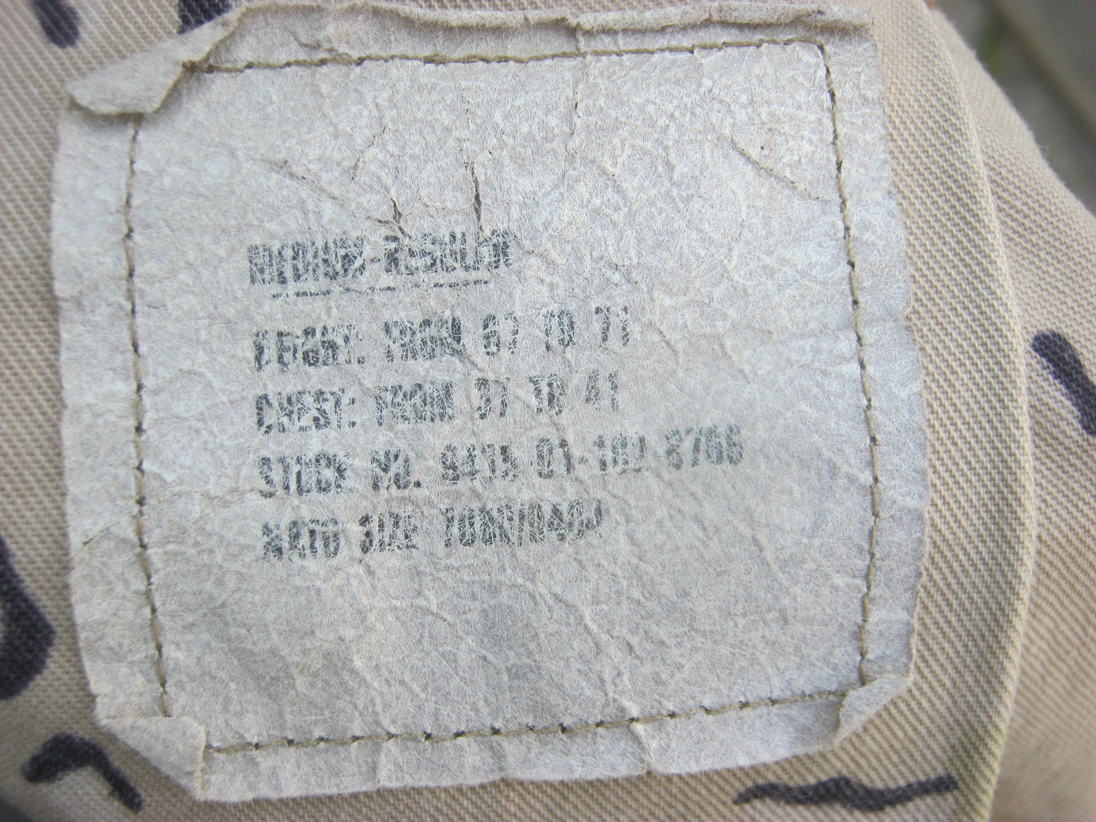 เสื้อทหารสหรัฐ หกสีทะเลทราย