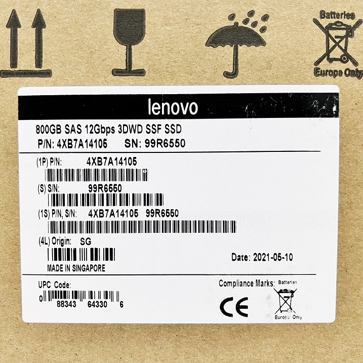 LENOVO 4XB7A14105 [TorCompTH Thailand ขาย จำหน่าย ราคา] Lenovo ThinkSystem DE Series 800GB 3DWD 2.5in SSD 2U24 for ThinkSystem DE4000F Storage