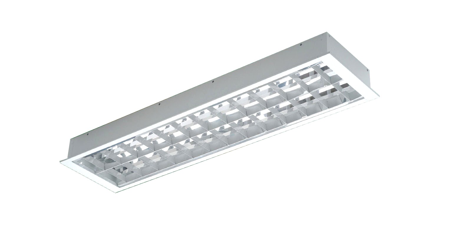 โคมตะแกรงฝังฝ้า 2x18W ขนาด กว้าง 605 x ยาว 645 x สูง 80 mm.