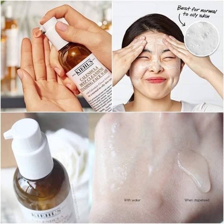 Kiehl's Calendula Deep Cleansing Foaming Face Wash 230ml. เจลล้างหน้าสูตรอ่อนโยน สำหรับผิวธรรมดา-ผิวมัน (1ขวด)
