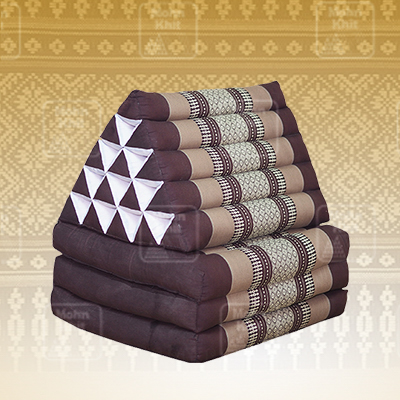 หมอนสามเหลี่ยม 15 ช่องติดเบาะ 3พับ 55x180x38 cm Tri-angle Khit kapok100%Traditional Floor Cushions 15 holes with 3 part of mattress.