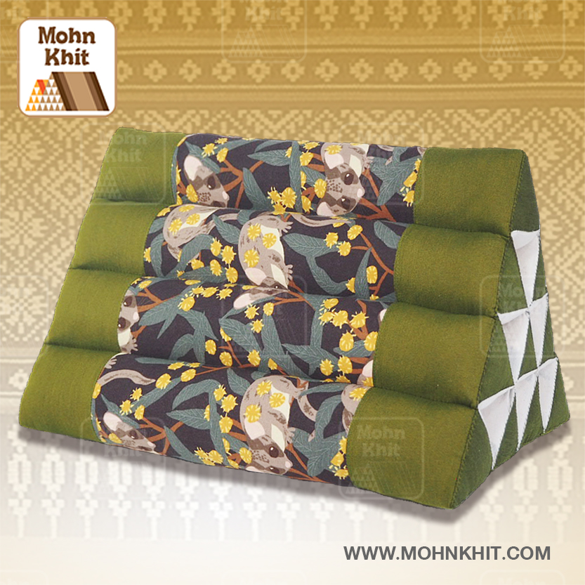 หมอนสามเหลี่ยม10ช่อง 50x28x30Cm.Decorate design Triangle kapok Traditional Floor Cushions 10 holes.