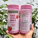 Nature's Bounty, Optimal Solutions, Hair, Skin & Nails Gummies, Strawberry Flavored, 80 Gummies บรรจุ 80 เม็ด (1กระปุก)