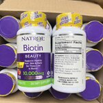 ไบโอติน Natrol Biotin Strawberry Flavor 10,000 mcg. (60Tablets) เม็ดอมไบโอติน
