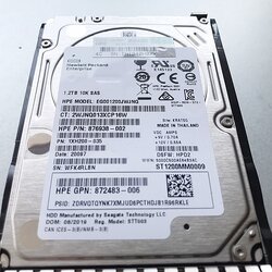 REF, HP 872479-B21 / 872737-001 / 876938-002 / 872483-002 [TorCompTH Thailand - ขาย จำหน่าย ราคา] HP 1.2TB 10K 12G SAS 2.5IN HDD ST1200MM0009 for G8-G10