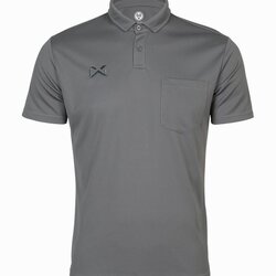 WARRIX (วอริกซ์) WA-221PLACL30 ลิขสิทธิ์แท้ เสื้อโปโล PIQUE PLUS แบบมีกระเป๋า สีเทา