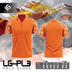 LUGUET POLO SPORT เสื้อคอปก เสื้อโปโล เสื้อกีฬาพิมพ์ลายไหล่สโลป LG-P03 สีส้ม