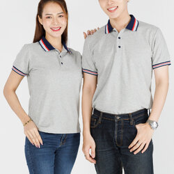 HBP POLO เสื้อโปโล เสื้อคอปก ยูนิฟอร์ม สีเทาทร็อปปกกรมท่าแดง