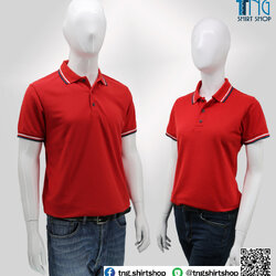 HBP POLO เสื้อโปโล เสื้อคอปก ยูนิฟอร์ม สีแดงขลิบดำขาว