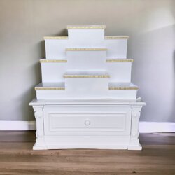 ตู้พระแบบเตี้ย 7x8 ขั้นบันได 9 ขั้น พิกุลขาว