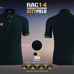 POLO SPORT Real RAC14 ลิขสิทธิ์แท้100% เสื้อโปโลสปอร์ต โปโลสปอร์ต ดำขลิบทอง