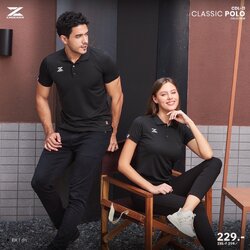 CADANZA เสื้อโปโลสปอร์ต เสื้อโปโล เสื้อคอปก CDL-11 BK สีดำ