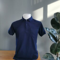 EG POLO เสื้อโปโล เสื้อคอปก เสื้อทีม ยูนิฟอร์ม ทรงชาย-หญิง สีกรมท่าล้วน