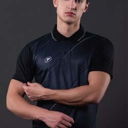 PEGAN POLO SPORT เสื้อโปโล โปโลสปอร์ต พิมพ์ลาย รหัส 16-23063 สีดำ