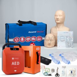 เครื่องกระตุกหัวใจด้วยไฟฟ้าแบบอัตโนมัติ (AED) Yuwell รุ่น HeartSave YA8 (shock อัตโนมัติ) + ตู้เก็บ + หุ่น CPR + ฟรีชุดช่วยหายใจมือบีบ ambu bag