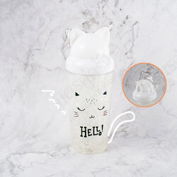 แก้วน้ำลายแมว+ฝาหูแมว+หลอด