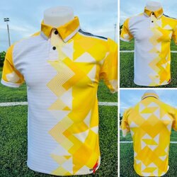 Micro POLO Sport เสื้อโปโล เสื้อคอปก เสื้อโปโลสำเร็จรูป แบบพิมพ์ลาย สีเหลือง