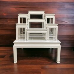 โต๊ะหมู่ 7 หน้า 8 ด้านขาว ขาตุ่ม