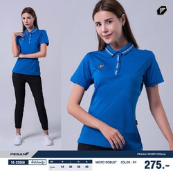 PEGAN POLO SPORT เสื้อโปโล โปโลสปอร์ต MICRO ROBUST รหัส 16-22057-58 สีฟ้าเข้ม ทรงชาย-หญิง