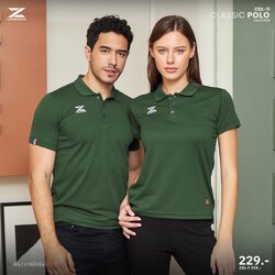 CADANZA เสื้อโปโลสปอร์ต เสื้อโปโล เสื้อคอปก CDL-11 AG สีเขียว อาร์มีกรีน