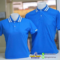PL POLO เสื้อโปโล เสื้อคอกปก เสื้อยูนิฟอร์ม สีฟ้าเข้มปกแทบขาว2