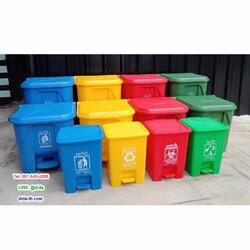 ถังขยะแบบเหยียบ ทรงเหลี่ยม ถังขยะเท้าเหยียบ 35 ลิตร