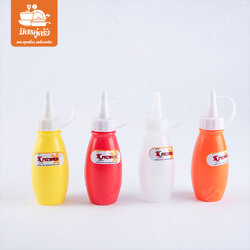ขวดซอสเล็ก ทรงปิระมิด ขนาด 135 ml. (คละสี) - RW 9092